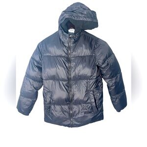 Old Navy Kids Puffer Winter Jacket Size L 10-12 Zip Up Jacket Black